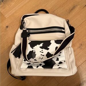 Cluci Cow Print Cream & Black Backpack
